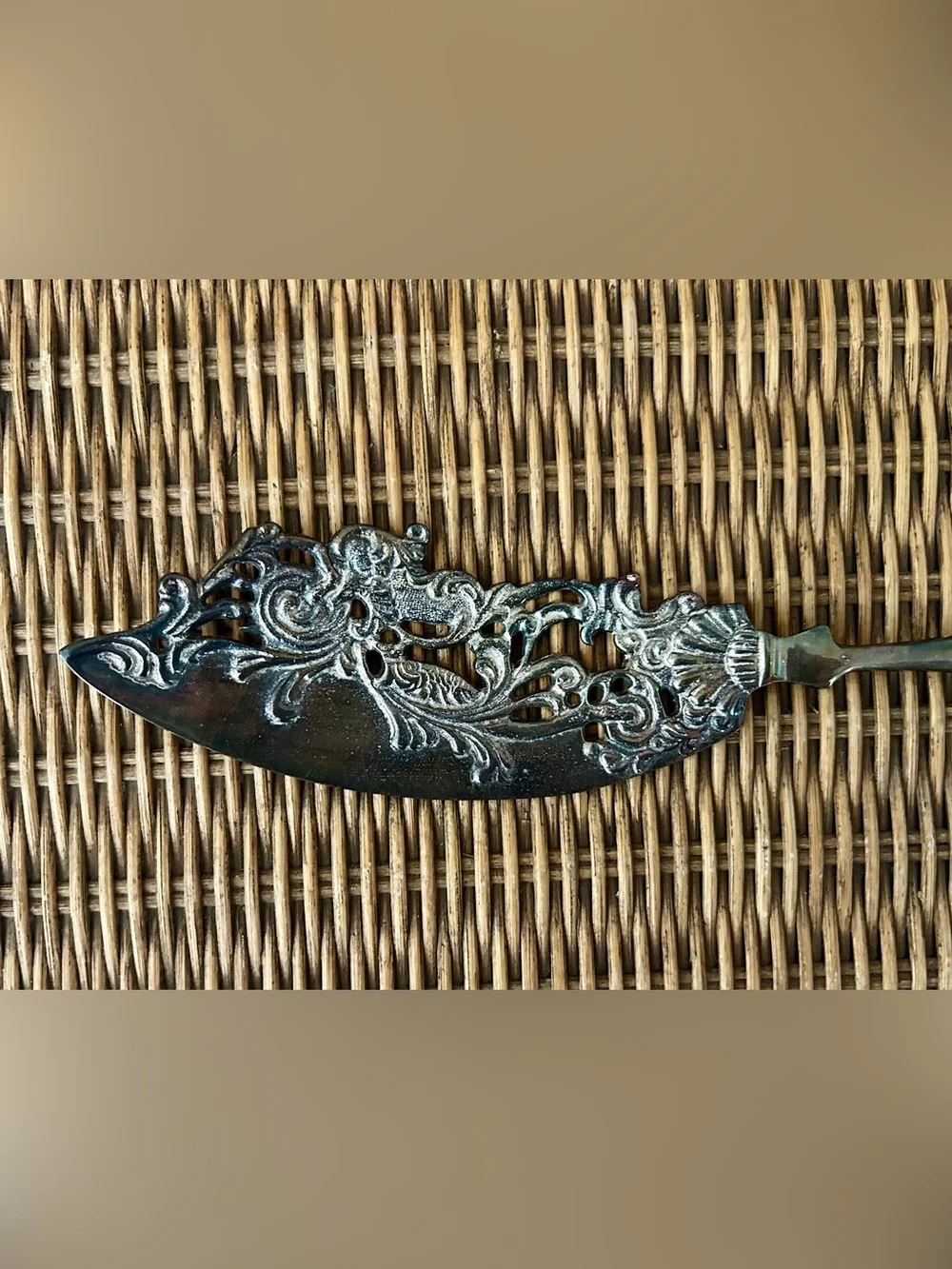 Ornate Vintage Silver-plate Large Pastry /  Cake Server